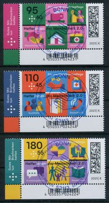 BRD BUND 2025 Nr 3885-3887 ESST zentrisch gestempelt ECKE-UL X94DF16