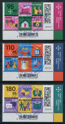 BRD BUND 2025 Nr 3885-3887 ESST zentrisch gestempelt ECKE-UR X94DF1E