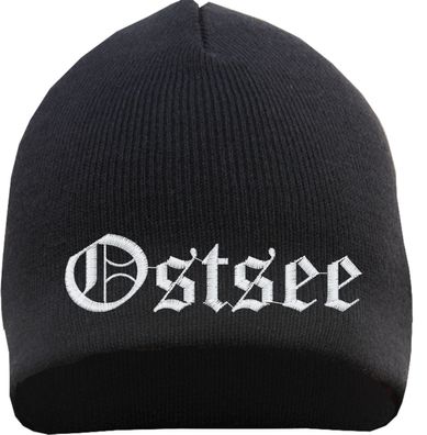 Ostsee Beanie Mütze - Altdeutsch - Bestickt - Strickmütze Wintermütze