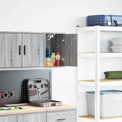 vidaXL Garagen-Wandschrank Grau Sonoma Holzwerkstoff