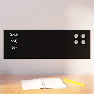 vidaXL Magnettafel Wandmontage Schwarz 60x20 cm Hartglas