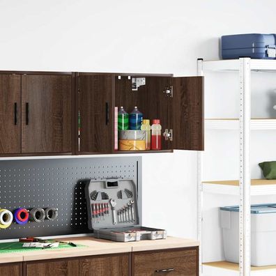 vidaXL Garagen-Wandschrank Braun Eichen-Optik Holzwerkstoff