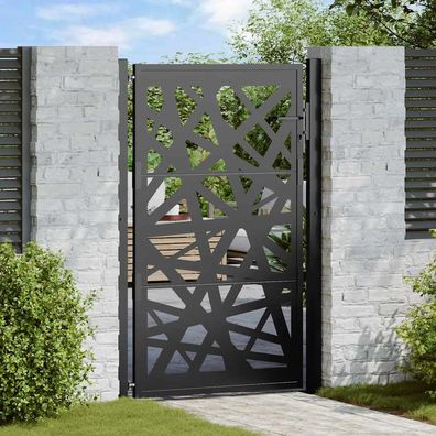 vidaXL Gartentor Schwarz 105x155 cm Stahl Lichtdesign