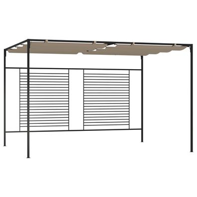 vidaXL Pavillon mit Ausziehbarem Dach 3x4x2,3 m Taupe 180 g/m²