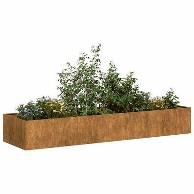 vidaXL Pflanzkübel Rostig 280x80x40 cm Wetterfester Stahl