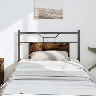 vidaXL Kopfteil Räuchereiche 90 cm Holzwerkstoff und Stahl