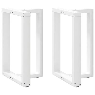 vidaXL Esstischbeine T-Form 2 Stk. Weiß 60x35x(72-73) cm Stahl