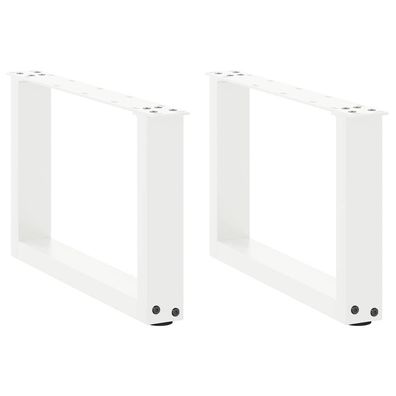 vidaXL Couchtischbeine U-Form 2 Stk. Weiß 50x(30-31) cm Stahl