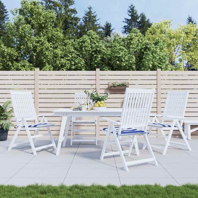 vidaXL Gartenstuhl-Kissen 4 Stk. Blau & Weiß Gestreift 50x50x4cm Stoff