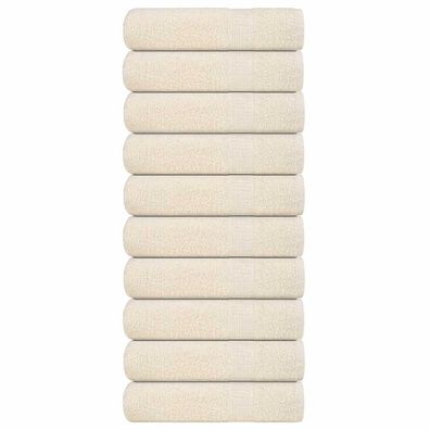 vidaXL Badetücher 10 Stk. Creme 100x150 cm 360 g/m² 100% Baumwolle