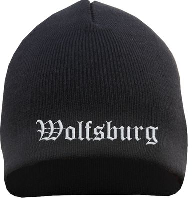 Wolfsburg Beanie Mütze - Altdeutsch - Bestickt - Strickmütze Wintermütze