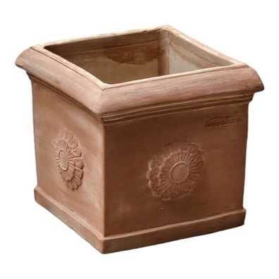 Pflanzgefäß Blumentopf Terrakotta Modell "Cubo con Rosone" 35cm