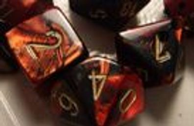 Gemini™ Polyhedral Black-red w/gold 7-Die Set