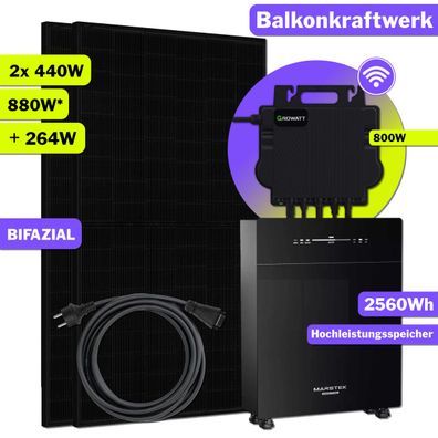 880W Balkonkraftwerk mit Marstek Venus-E Wechselrichter NEO 800W