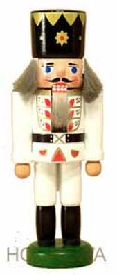 Nussknacker König weiß Höhe 13cm NEU Weihnachten Seiffen Nutcracker Nüsse Erzgebi