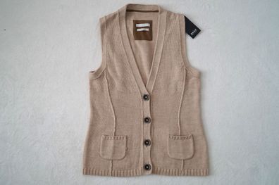 BRAX Damen Strickjacke Weste Cardigan Gr. 38 beige 70%Schurwolle 89,95 NEU