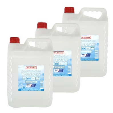 3x 5L 5L Destilliertes Wasser demineralisiert für Haushalt Hobby und Auto