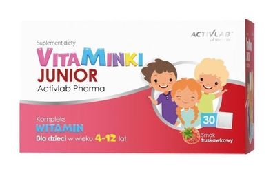 VitaMinki Junior Activlab Pharma, Erdbeer Geschmack, 30 x Beutel