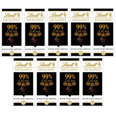 Lindt Excellence 99 Prozent Cacao Bitter extrem kräftig 50g 9er Pack