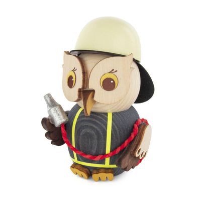 Miniaturfigur Eule Feuerwehrmann mit Strahlrohr bunt Höhe ca. 8cm NEU Miniatur