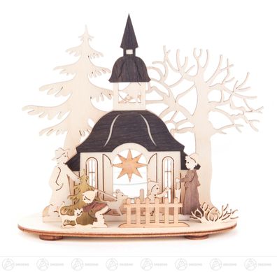 Teelichthalter Kirche BxHxT 14 cmx14 cmx10 cm NEU Erzgebirge Kerzenhalter