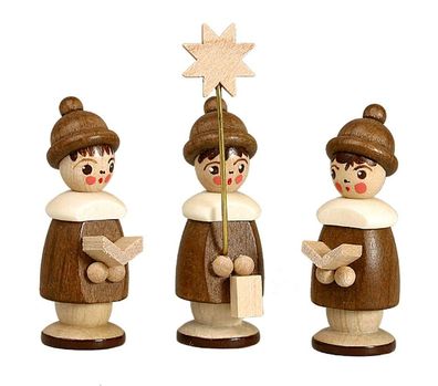 Miniaturfiguren 3 Kurrendefiguren natur Höhe 3,7cm NEU Weihnachten Figuren Kirche