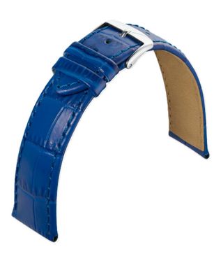 Barington Kroko-Print Uhrenarmband XS Kalbleder Krokooptik royalblau