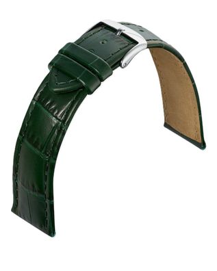 Barington Kroko-Print Uhrenarmband Leder grün Krokoprägung gepolstert