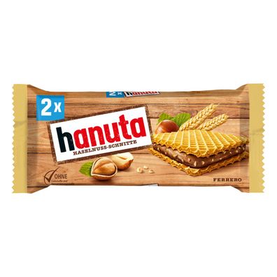 Hanuta Haselnuss Schnitte mit feinherber Kakaocreme und Waffel 44g