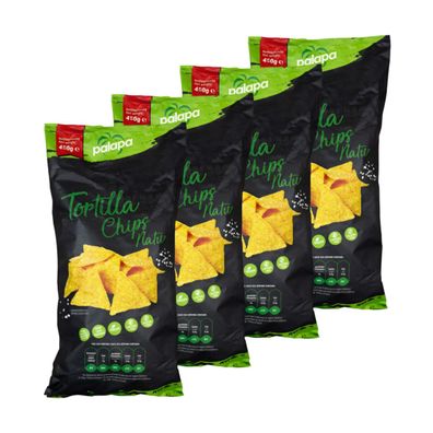 Palapa Tortilla Chips Natur mit Speisesalz Maistortillachips 4x450g