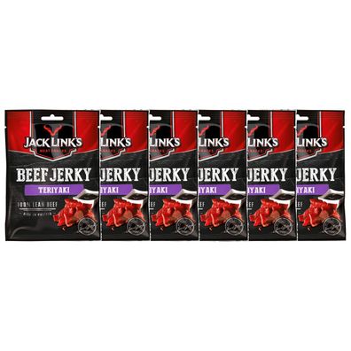 Jack Links Beef Jerky Teriyaki Dünne Rindfleischstreifen 25g 6er Pack
