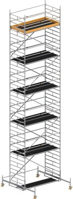 Layher Rollgeruest Uni Breit Sicherheitsaufbau P2 mit Uni Telegelaender 12,38m AH