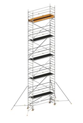 Layher Rollgeruest Uni Standard P2 mit Uni Telegelaender und ausziehbaren Gerueststu