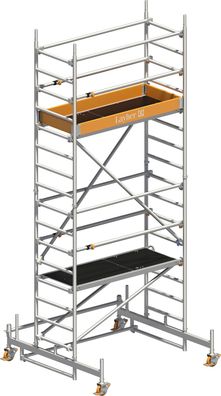 Layher Rollgeruest Uni Leicht mit Sicherheitsaufbau P2 und Uni Telegelaender 5,26m A