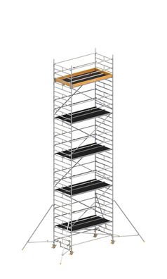 Layher Rollgeruest Uni Breit Sicherheitsaufbau P2 mit Uni Telegelaender und ausziehb