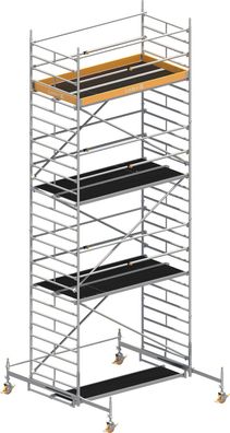 Layher Rollgeruest Uni Breit Sicherheitsaufbau P2 mit Uni Telegelaender 8,38m AH
