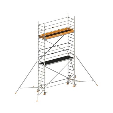 Layher Rollgeruest Uni Standard P2 mit Uni Telegelaender und ausziehbaren Gerueststu