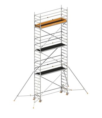 Layher Rollgeruest Uni Standard P2 mit Uni Telegelaender und ausziehbaren Gerueststu