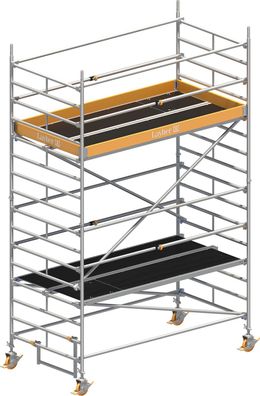 Layher Rollgeruest Uni Breit Sicherheitsaufbau P2 mit Uni Telegelaender 5,20m AH
