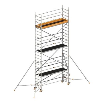 Layher Rollgeruest Uni Standard P2 mit Uni Telegelaender und ausziehbaren Gerueststu
