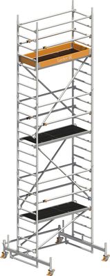 Layher Rollgeruest Uni Leicht mit Sicherheitsaufbau P2 und Uni Telegelaender 7,26m A