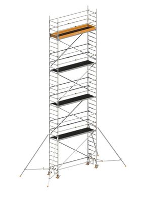 Layher Rollgeruest Uni Standard P2 mit Uni Telegelaender und ausziehbaren Gerueststu