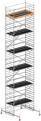 Layher Rollgeruest Uni Breit Sicherheitsaufbau P2 mit Uni Telegelaender 13,38m AH