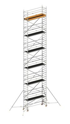 Layher Rollgeruest Uni Standard P2 mit Uni Telegelaender und ausziehbaren Gerueststu