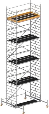 Layher Rollgeruest Uni Breit Sicherheitsaufbau P2 mit Uni Telegelaender 10,38m AH