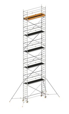 Layher Rollgeruest Uni Standard P2 mit Uni Telegelaender und ausziehbaren Gerueststu