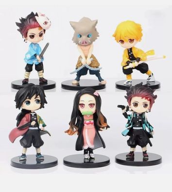 6 Demon Slayer Figuren Anime Manga Set Tanjiro Kamado Nezuko Agatsuma Yaiba