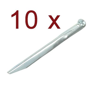 10 x Zelthering 22cm Metall halbrund