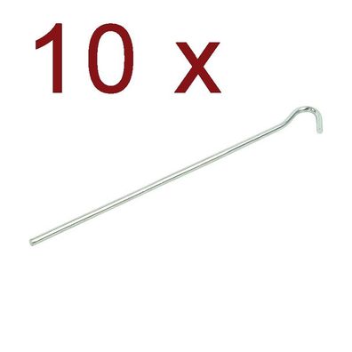 10 x Zelthering 25cm Metall mit offenem Auge