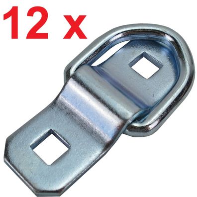 12 x Zurröse 2-teilig 10mm D-Ring, Anhänger Zurrbügel, Ladungssicherung